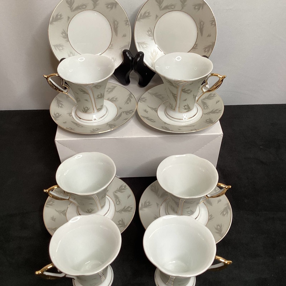 Feather Design Porcelain Expresso set 12 pieces